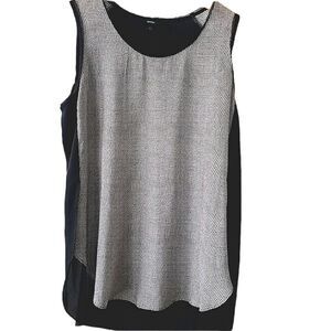 Mossimo Black & White Abstract Dot Hi Low Hem Tank Top size L